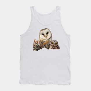 Scops owl, Little Owl and Owl Tank Top